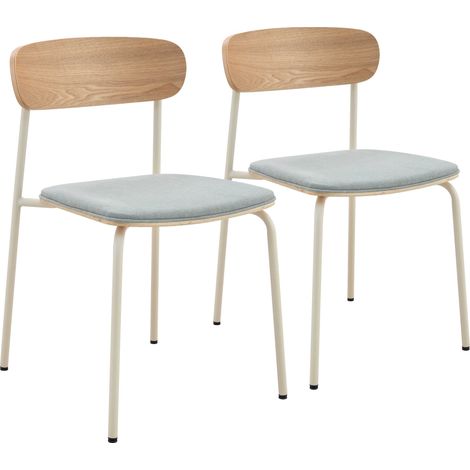 Lot de 2 chaises empilables en bois bleu clair (1/5)