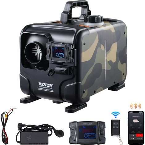 Chauffage Diesel 5-8KW, Réchauffeur d'Air Diesel 12/24 V, Contrôle par App Bluetooth, Télécommande et Écran d'Affichage, Alarme CO, Portable et Horizontal, Chauffage Rapide, pour Bateau Caravane (1/5)
