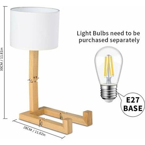 Créatif Robot Lampe de bureau, Réglable peut mettre des livres Bois Lampe de chevet avec la nuance de lampe de tissu Vis E27 Pour Eclairage décoratif [Classe énergétique A]-LIAIKI (1/4)