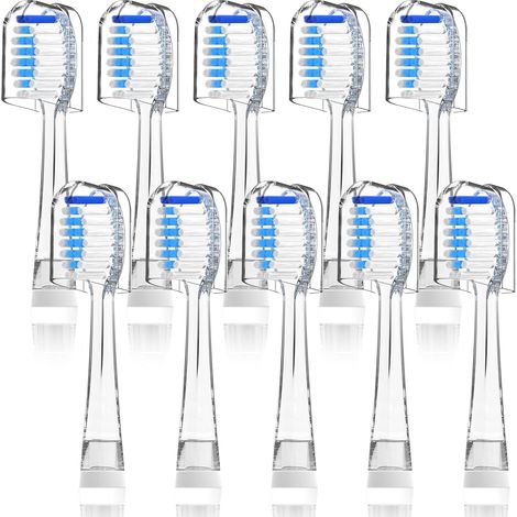 10 Pack Kids Toothbrush Heads Compatible with SG513/SG977/SGEK6/DT-K6, Fits Electric Toothbrush Ages 3+ with Dust Cover (Blue, 10 Pack) (1/5)