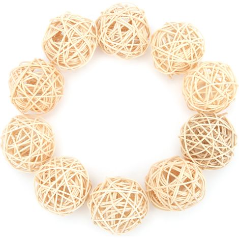 Jouet Sepak Takraw en rotin naturel, sans danger pour les petits perroquets, 5 cm. (1/5)