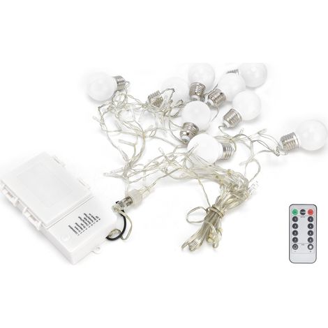 Guirlande lumineuse extérieure à 60 LED G50 avec télécommande, 8 modes d'éclairage, étanche IP45 et alimentée par piles. (1/5)