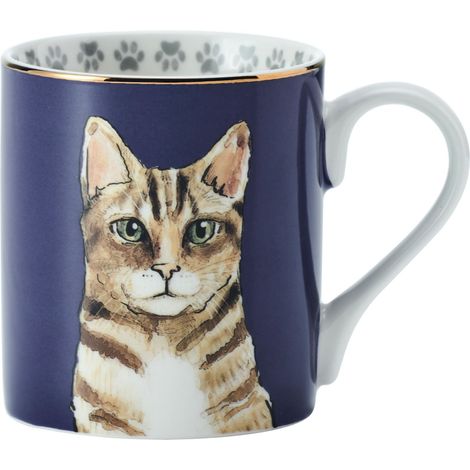 Mikasa cat straight-sided porcelain mug, 280ml