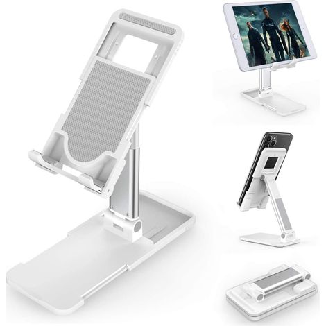 Support Téléphone Tablette - Support Réglable Pliable en Alliage D'aluminium - Compatible avec Smartphones iPad Switch - 1 Pièce (1/5)