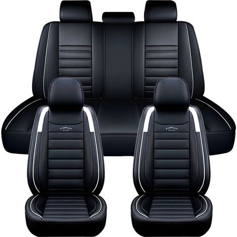 Housses de siège auto, cuir PU luxueux, ajustement universel, Blanc (1/2)