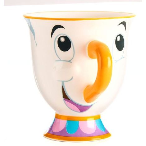 Tasse Chip de Belle et la Bête - Marchandise Disney Peinte à la Main, Ajoutez à Votre Service de Thé ou Collection Cuisine Disney, White/Off White (1/4)