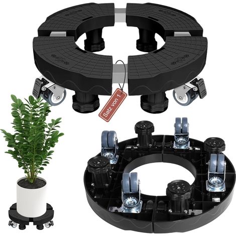 Rouleau de plantes réglable 38-50 cm, 1 pièce Plateau roulant pour plantes Capacité de charge 250 kg Chariot de plantes avec roues pivotantes à 360° pour grands pots d’intérieur et d’extérieur (1/5)