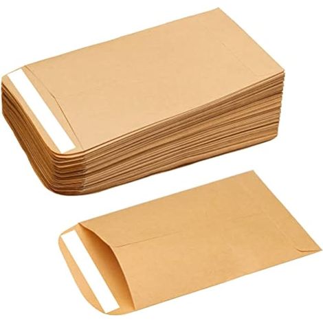 120 enveloppes marron pour graines, autocollantes, format 2,4 x 3,9 pouces – idéales pour ranger graines, pièces, perles, billets et petits objets.