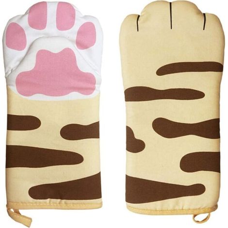 Ofenhandschuhe, Kochhandschuhe, hitzebeständige Katzenhandschuhe, 1 Paar Pfoten (1/4)