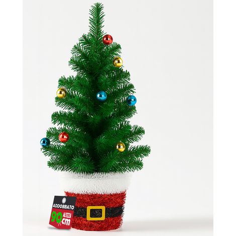 Albero di Natale in Filo 90 cm Palline Natalizie Alberello Natalizio Addobbato (1/5)