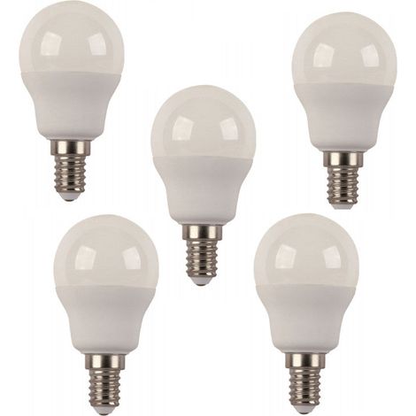Pack 5 Bombillas Esféricas Led E14 6W 3000k, 4000k, 6500k.