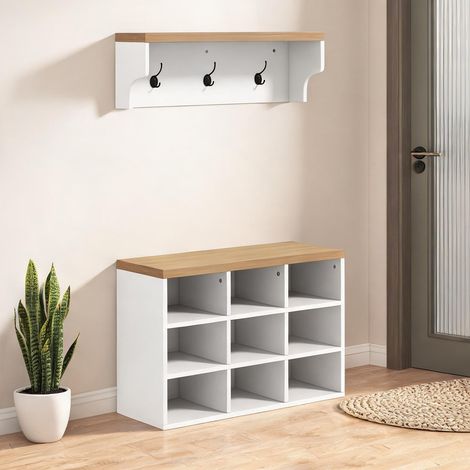 Console blanco en melamina de Madera 75 x 30 x 50 cm (1/5)