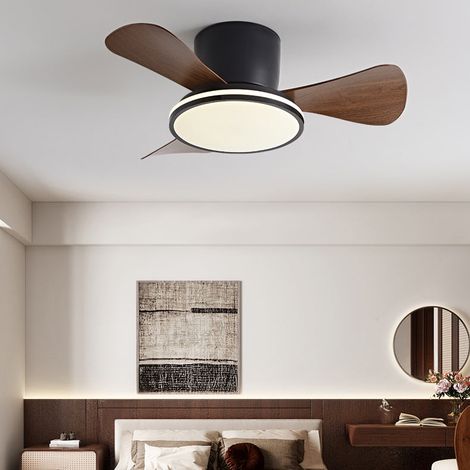 Ventilador de techo de 71 cm con luz e interruptor de pared, 3 temperaturas de color, 6 velocidades y temporizador. (1/5)