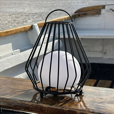 [GEBRAUCHT] B-Ware Dyberg Larsen Tischleuchte Tischlampe Led Akku Schwarz Evesham Dimmbar Ip54 23cm