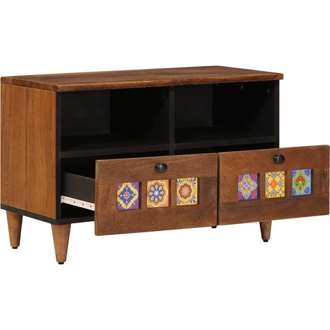 Table basse Marron 80 x 54 x 40 cm Bois de mangue massif (1/5)