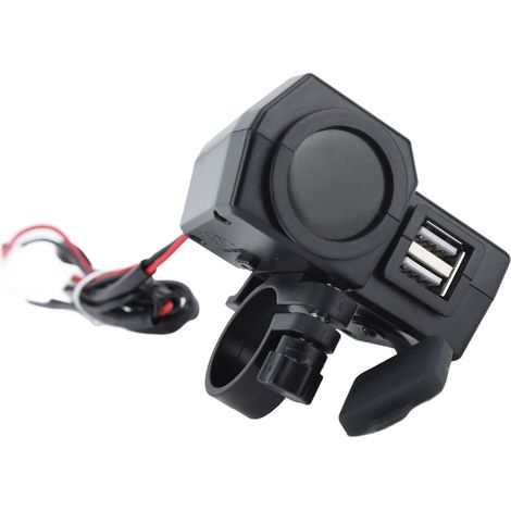 Chargeur universel double port USB pour moto avec affichage numérique de la tension et de la température, compatible avec les véhicules électriques (12-24 V CC, 5 V, 3,4 A). (1/5)