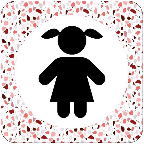 PLAQUE DE PORTE DESIGN SPHERE TOILETTE FILLE .- Must - (1/3)