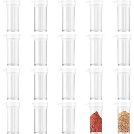 Lot de 20 salières de voyage de 5 g. Petites salières de voyage avec couvercle hermétique pour épices, sel, herbes, camping, pique-nique et usage domestique. (1/5)
