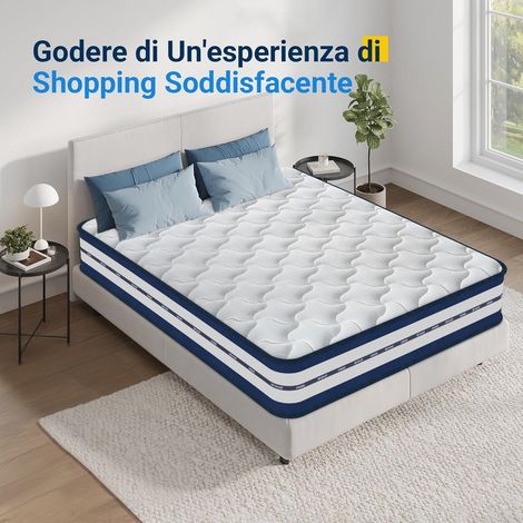 YIDATONG Matelas 140x200 cm - Luxe - Épaisseur 25 cm - Matelas - Hybrid : Mousse à Mémoire de Forme + Ressorts Ensachés Indépendant - Multicouches Extra Confort
