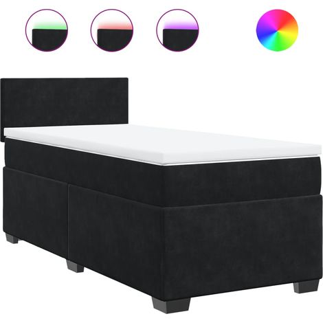 Maison Exclusive - Letto a Molle con Materasso Nero Singolo in Velluto