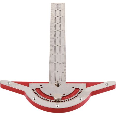 Règle de menuisier à bords réglables de 0° à 180°, haute précision, en forme de T, unique, en acier inoxydable, outil de mesure à dents de scie (10 pouces) (1/5)