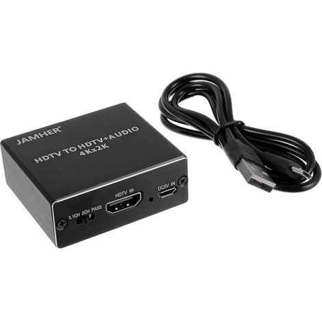 4K HDMI Audio Convertisseur Adaptateur, HDMI Audio et SPDIF Toslink optique et convertisseur audio stéréo 3,5 mm pour lecteur PC (1/5)