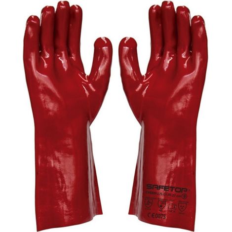 Guante de PVC con resistencia química, largo 27 cm CHEMPLUS 9