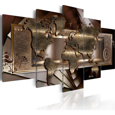 Quadro - Mappa marrone castagna - 200x100 (1/4)