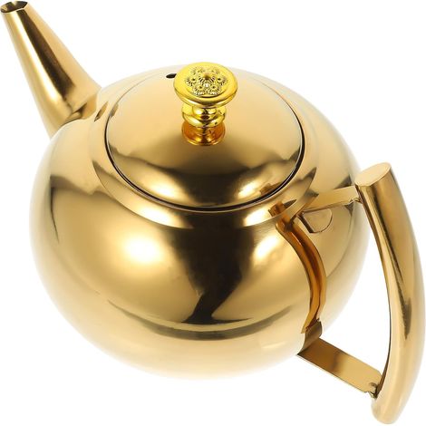 1 pièce - Bouilloire - Théière - Acier inoxydable - avec filtre - grande capacité - bouilloire - théière - 2L - Or (1/5)