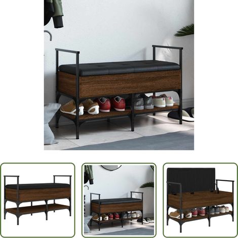 vidaXL Wohnzimmerbank - Schuhbank Braun Eichen-Optik 85,5x42x57,5 cm Holzwerkstoff (1/5)