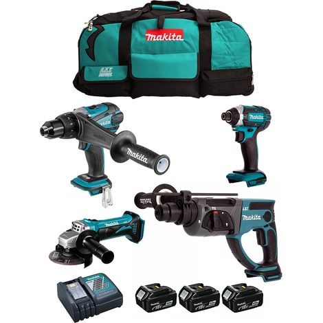 MAKITA Kit DLX4054MX1 (DDF458 + DTD152 + DHR202 + DGA452 + 3 x 4,0 Ah + DC18RC + LTX600) (1/7)