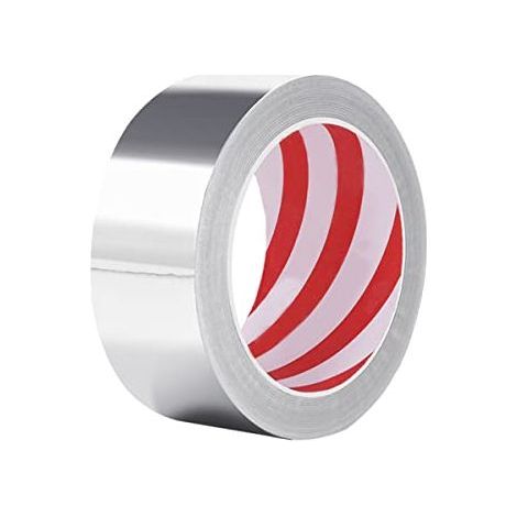 Cinta adhesiva de aluminio, 50 mm x 10 m, cinta autoadhesiva de aluminio, 1 rollo, impermeable y resistente al calor para sellar fregaderos de cocina, reparar y aislar. (1/5)