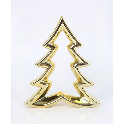 TrendLine Dekobaum Keramik 16 x 3 x 19,5 cm gold Dekofigur