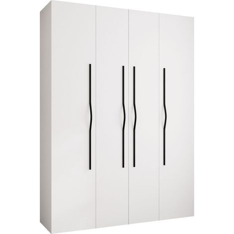 Armario Hartford 564, Blanco, 246x180x42cm, Puertas de armario: Con bisagras, Número de estantes: 0 (1/5)