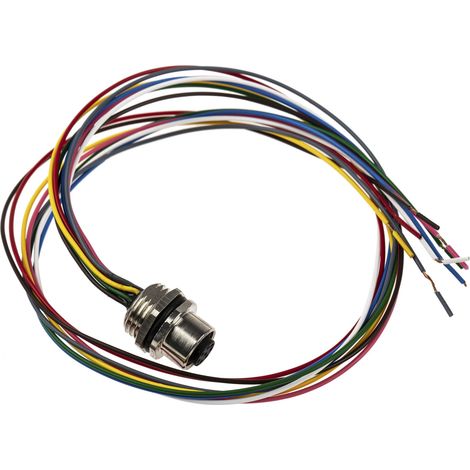 Cordon RS PRO 8 conducteurs , Prise femelle droite M12 Femelle, 500mm ( Prix pour 1 ) (1/3)