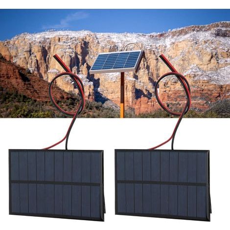 2Pcs Mini Solar Panel, High Efficiency Quality Guaranteed Practical Polysilicon Solar Cell Panel, Widely Used Landscape Lights for Lawn Lights 5V 250mA
