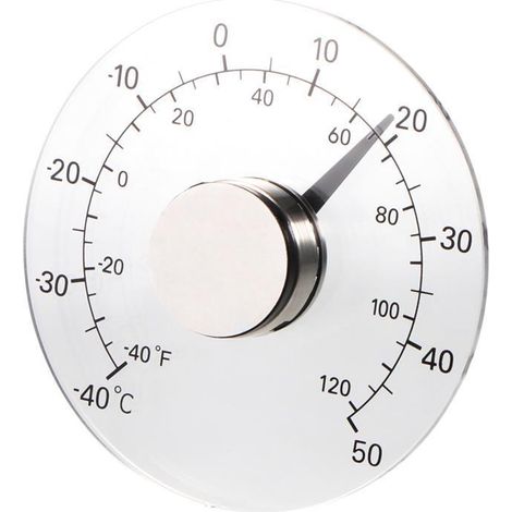 Selbstklebendes Außenthermometer für Autotüren und Fenster, wasserdichtes und transparentes Thermometer ohne Batterie, 1 Stück