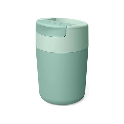 Tazza da viaggio Joseph Sipp™ con coperchio ribaltabile, 340 ml, design riutilizzabile, ermetica, a prova di perdite, ideale per bevande calde, colore verde (1/4)