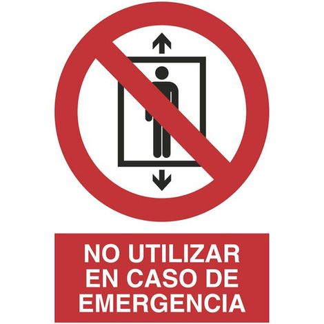 Señal poliestireno 420x297mm + prohibición de uso en emergencias