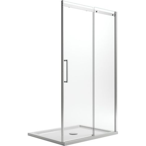 Porta doccia con easy-clean h 200 mod. Prime 130 cm vetro trasparente 8 mm versione destra