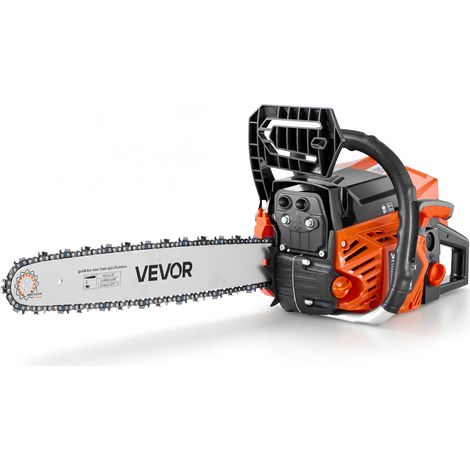 VEVOR Benzin Kettensäge 52ccm 457,2mm Motorsäge 2kW 2-Takt Motorkettensäge, für Holzarbeiten, Baumschnitt Rodungsarbeiten, 11.500 U/min, Drehzahl-Synchronisierter Choke, Rutschfester Griff, zwei Tanks (1/5)
