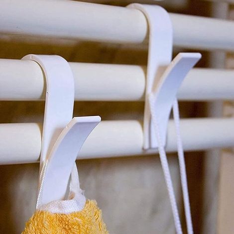 8-teiliges Set Handtuchhaken für Heizkörper, Handtuchtrocknerhaken für Heizkörper, weiße Kunststoffhaken für Heizkörper, Heizkörperhaken für Badezimmer (1/4)