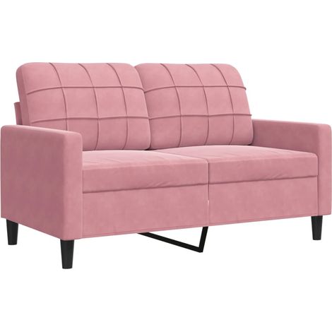 Canapé  Sofa à 2 places Rose 120 cm Velours