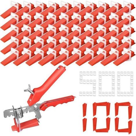 Bluedeer – Kit de nivellement carrelage 601 pièces – 500 pinces d'écarteurs 2 mm – 100 cales réutilisables – 1 pince pour (1/5)