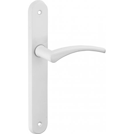 Thirard – Ensemble de poignées pour porte intérieure Hebe sans trou – Carré 7mm – Entr'axes 195mm – Acier laqué blanc