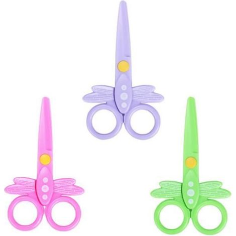 Ciseaux de Sécurité - Noname - 3 Pièces - Plastique - Couleurs Violet, Rose, Vert - 12x7cm (1/4)
