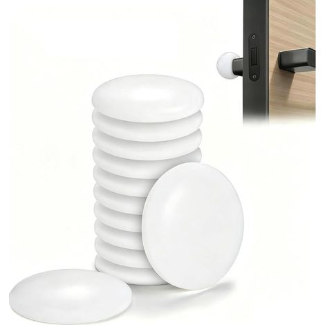 GDHZS- Butée de porte, 12 pièces 40mm, Butee de porte au sol, Tampon caoutchouc autocollant pour poignées, mur, Butee de portes meubles, Tampon protection (1/5)