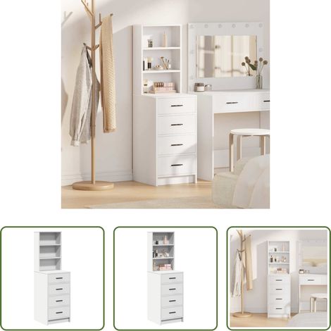 vidaXL Armoire buffet - Haut Armoire Blanc 40 x 41 x 135 cm Bois d'ingénierie (1/5)