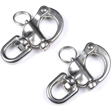Mousqueton pivotant à œillet, mousqueton à dégagement rapide, clip en acier inoxydable pour gréement de voilier ou bateau. (1/4)