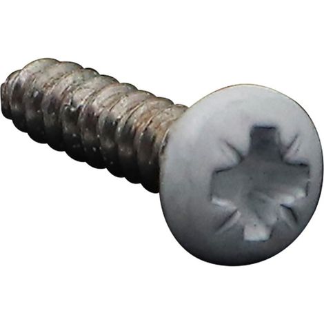 Vis tôle Inox A2 tête cylindrique bombée large Pozi 3.5X16 RAL9016 blanc signalisation-10 pièces